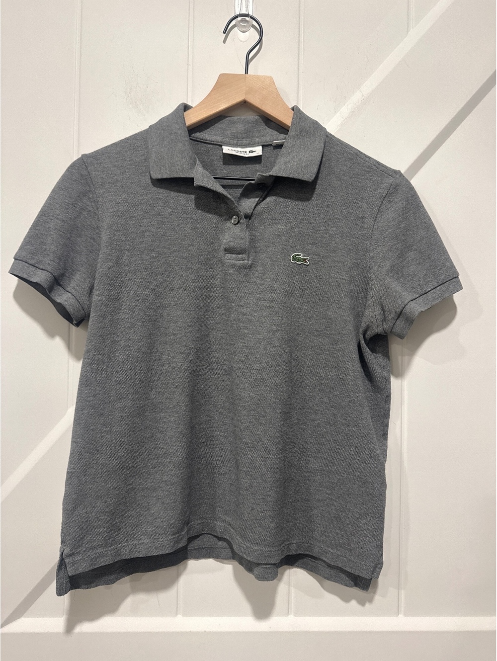 Lacoste Women's Regular Fit Gray Polo Shirt, Size 38